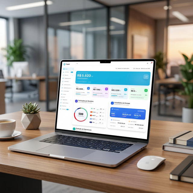 Dashboard Payper rodando em um computador